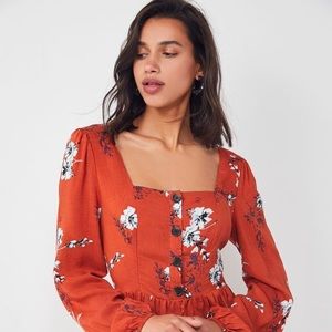Urban Outfitters Floral Square Neck Romper